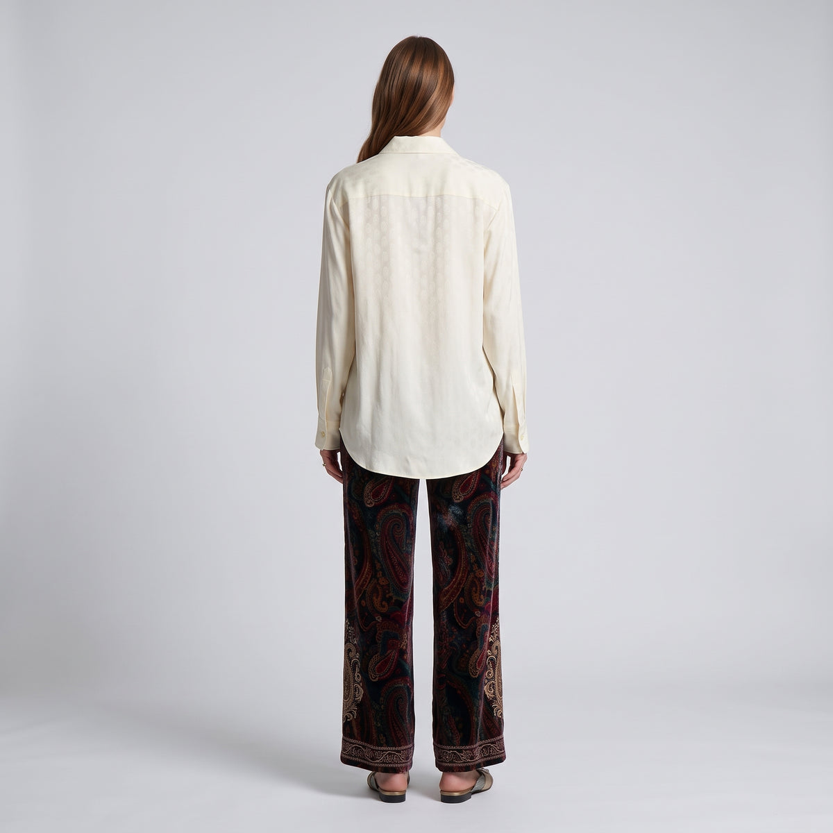 ETRO Elegant Cream Silk Jacquard Shirt - view 5