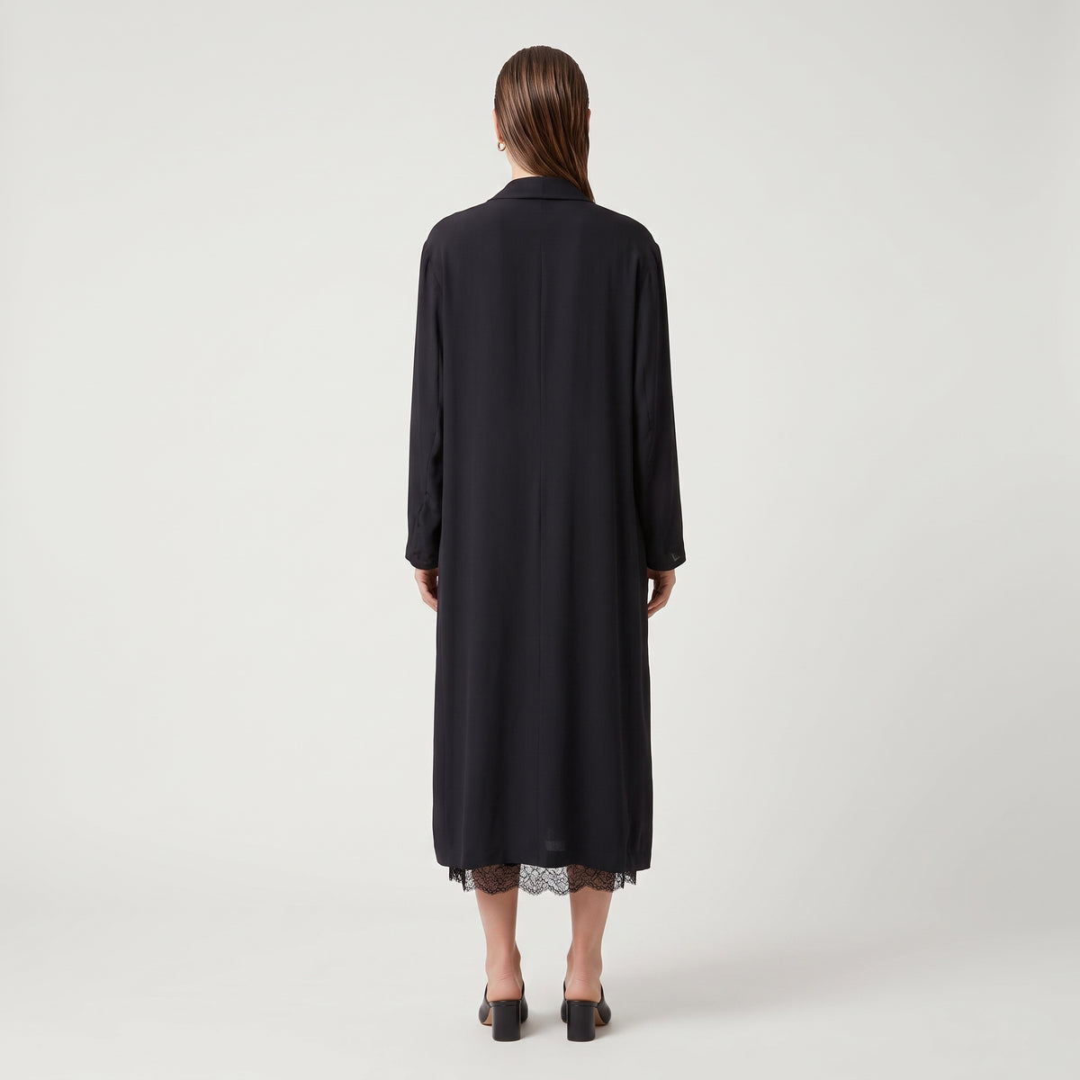 ALBERTA FERRETTI Elegant Longline Shawl Collar Jacket - view 5