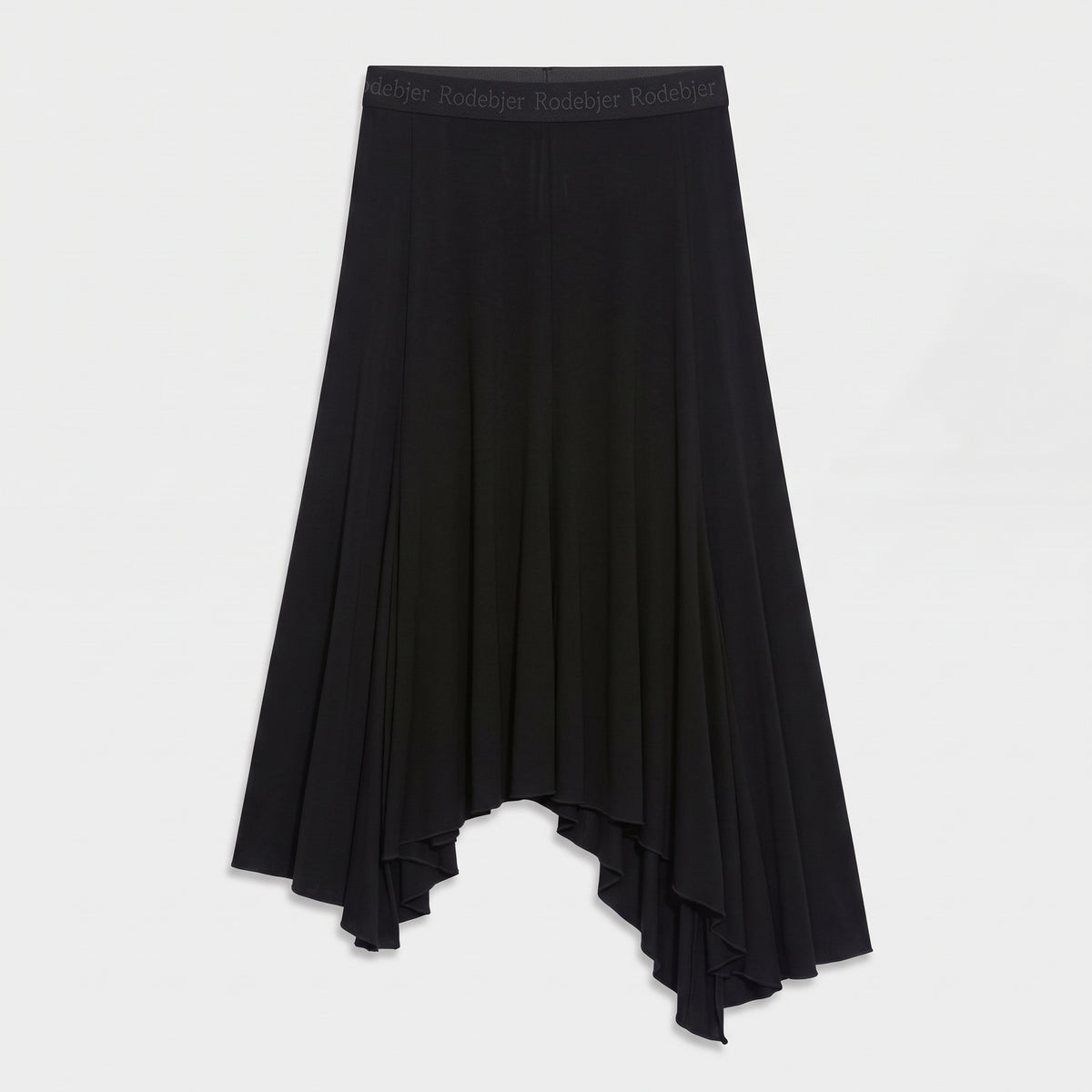 Asymmetric Fluid Jersey Skirt