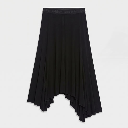 Asymmetric Fluid Jersey Skirt