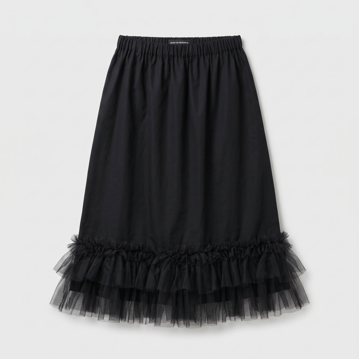 NOIR KEI NINOMIYA Ruffled Tulle Trim Midi Skirt