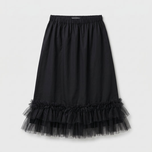 NOIR KEI NINOMIYA Ruffled Tulle Trim Midi Skirt