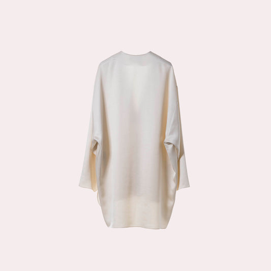 Ivory Draped Silk Blouse
