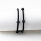 Damiani Black Leather Double Wrap Bracelet