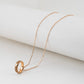 Damiani Rose Gold Pendant Necklace with Textured Ring Charm