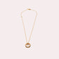 Damiani Rose Gold Pendant Necklace with Textured Ring Charm