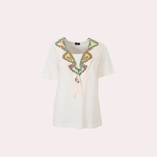 Etro Embroidered Collar T-Shirt