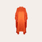 Bright Orange Ruffle-Sleeve Oversized Dress