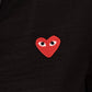 Heart-patch wool cardigan v neck
