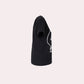 Black cotton logo print T-shirt