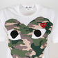 Camouflage heart-print T-shirt