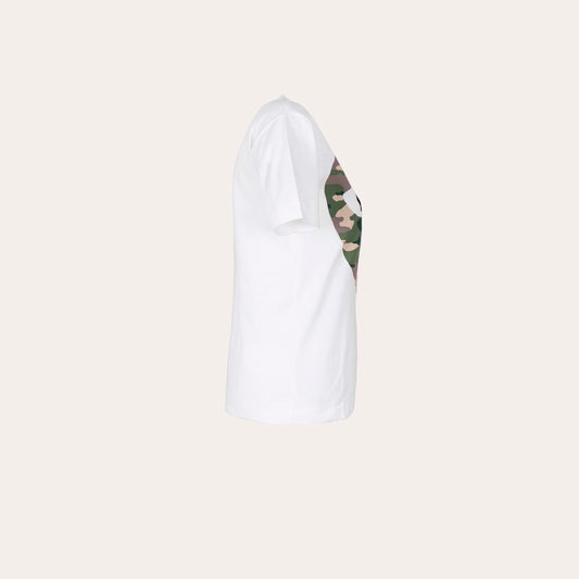 Camouflage heart-print T-shirt