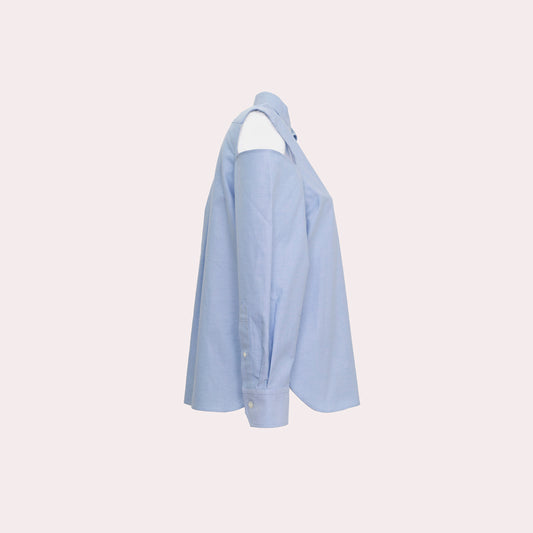 Blue button-up shirt