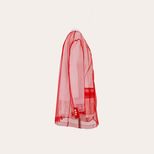 Sheer Red Organza  Coat