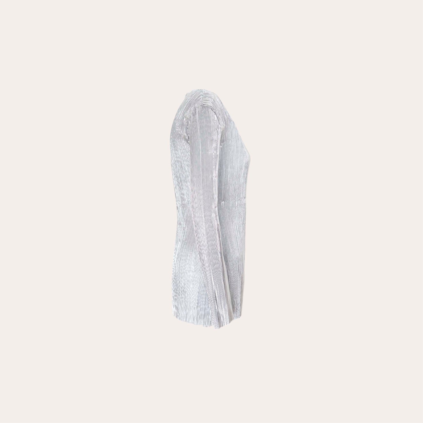 SILVER PLISSE TOP