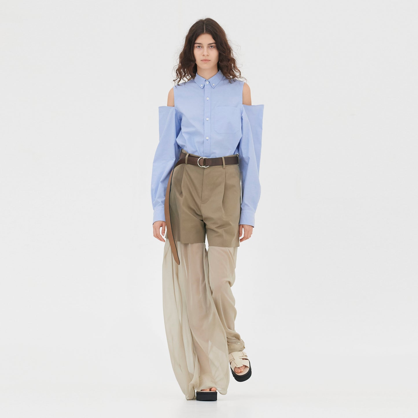 Blue button-up shirt