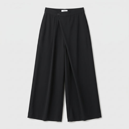Asymmetric Wrap Wide Leg Trousers