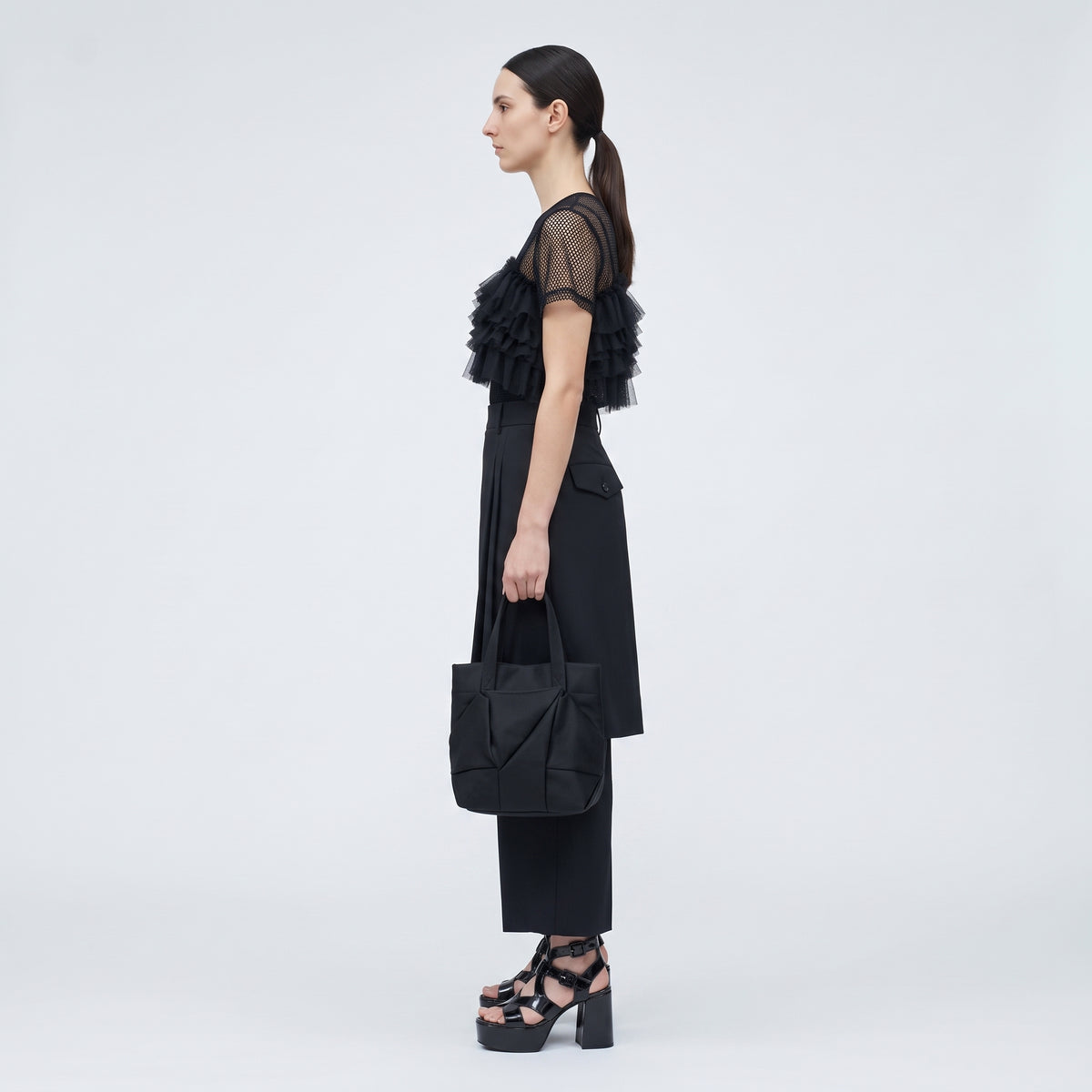 Asymmetric Skirt Overlay Trousers