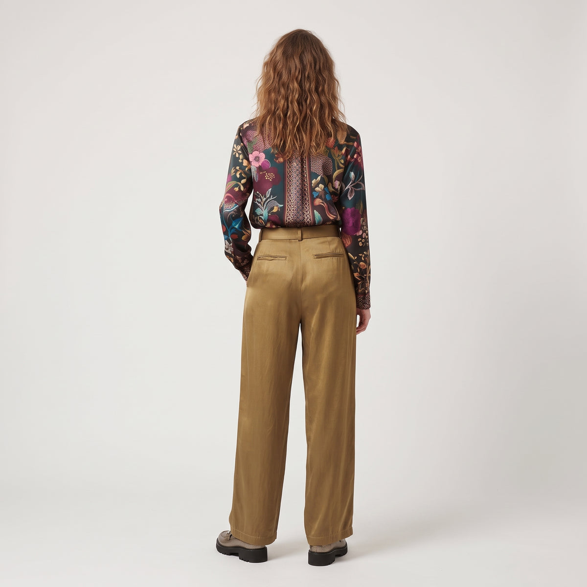 DRIES VAN NOTEN Belted Wide-Leg Satin Trousers - view 5