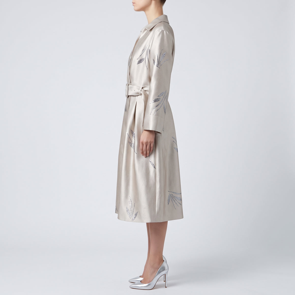NATAN Metallic Jacquard Belted Dress - view 5