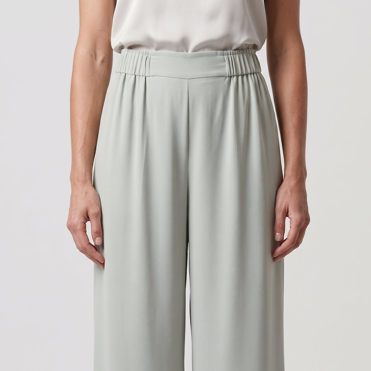 Mint Green Wide-Leg Trousers