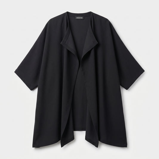 Flowing Black Open Front Jacket