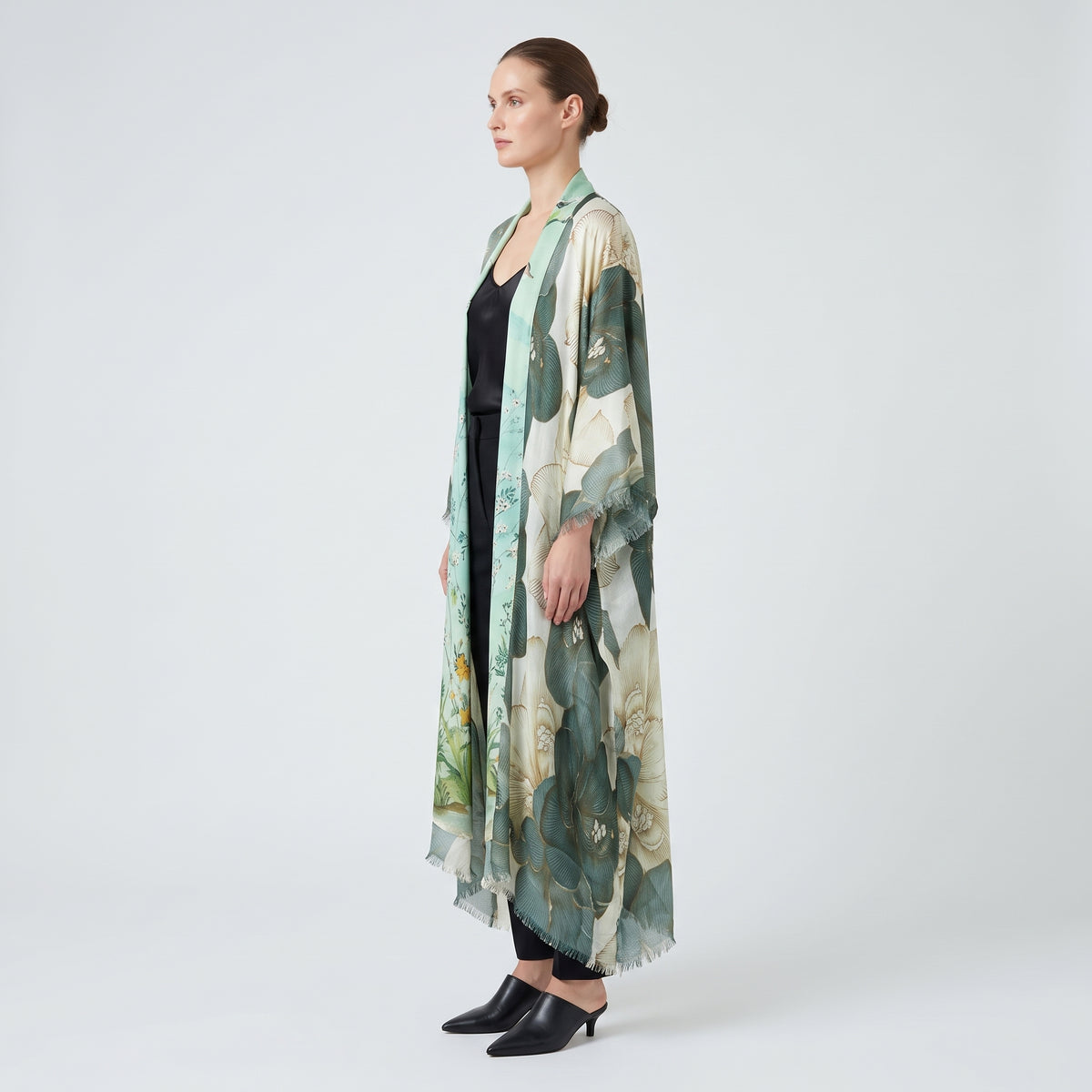 MAISON PASSAGE Green Floral Printed Kimono - view 3