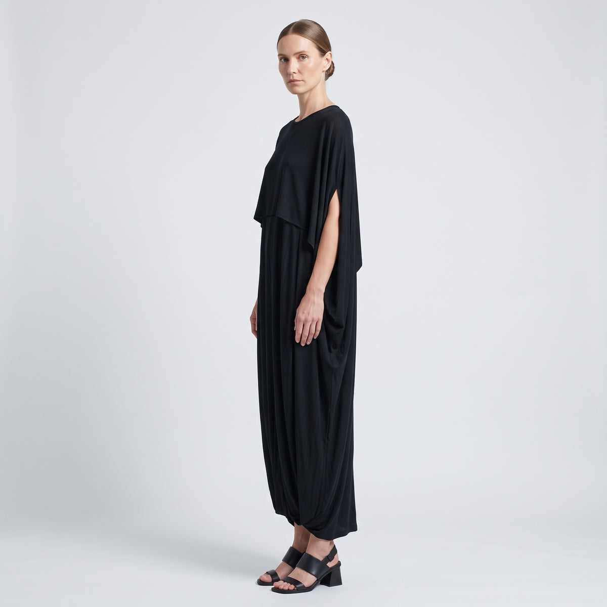 RODEBJER Black Draped Cape Dress - view 4