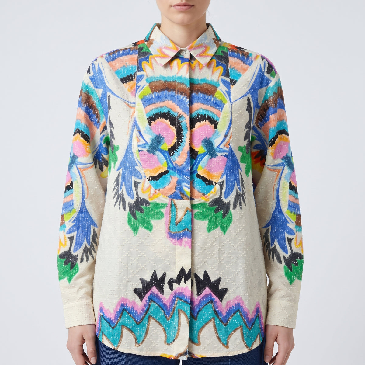 RIANNA NINA Vibrant Art Print Textured Blouse - view 2