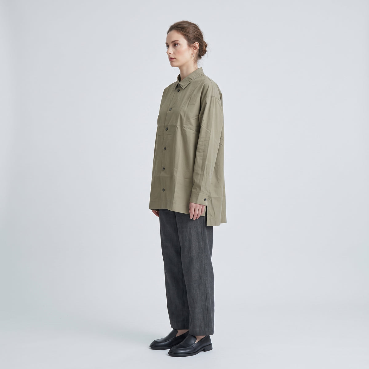ESKANDAR Pleated Bib Long Sleeve Shirt - view 4