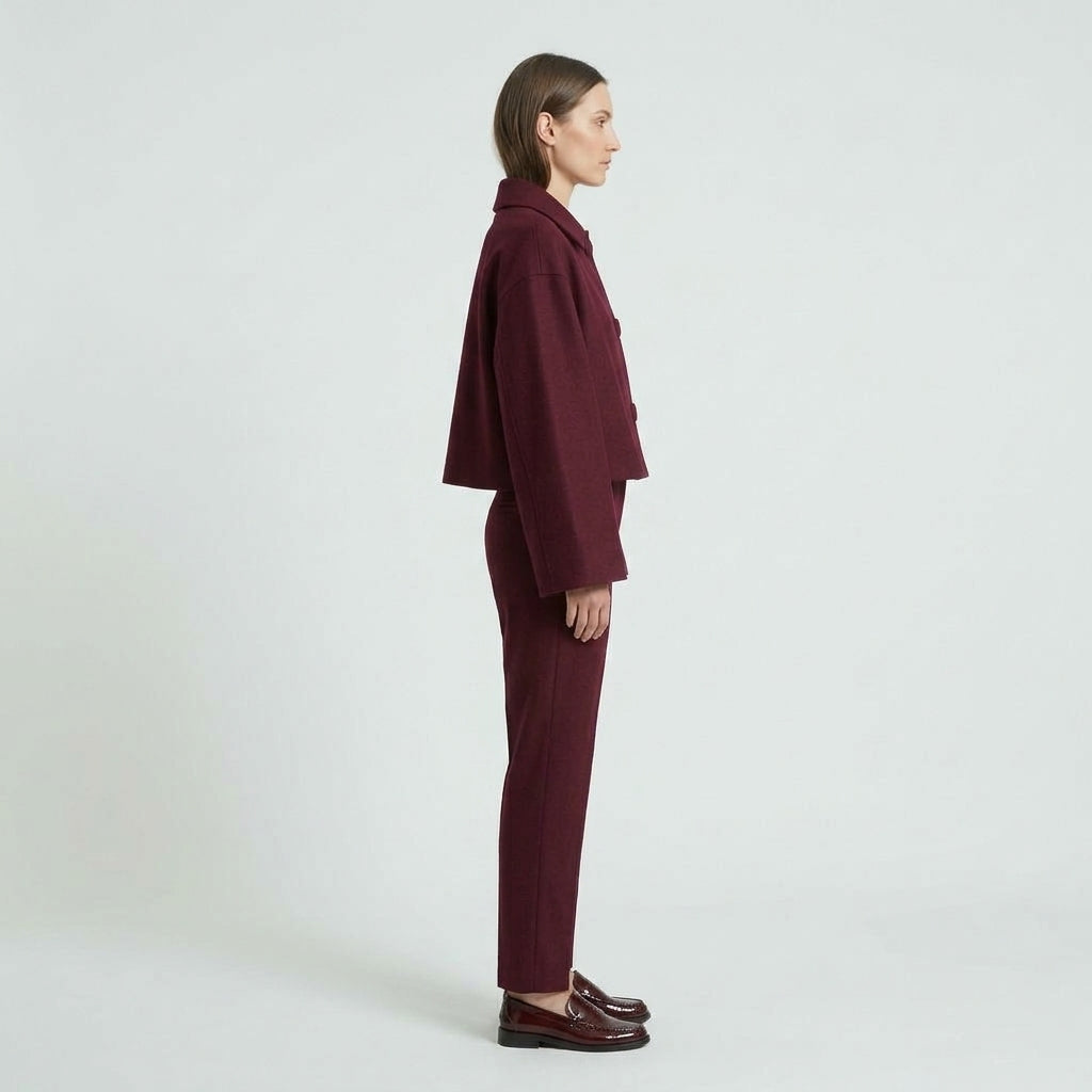 NATAN Structured Burgundy Cropped Jacket - view 3