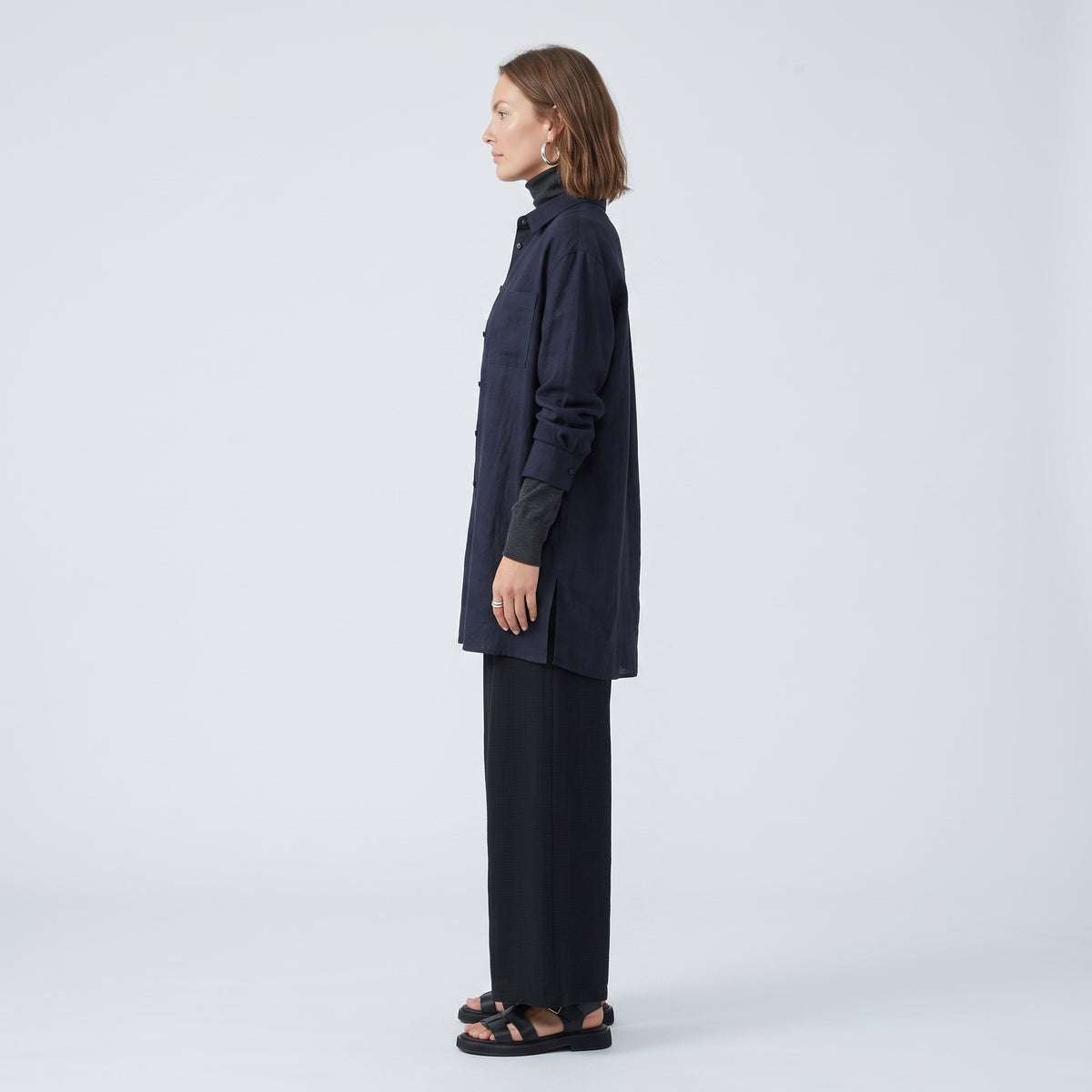 Black Wide Leg Elasticated Trousers