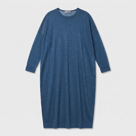 DUSAN Blue Lightweight Knit Midi Dress