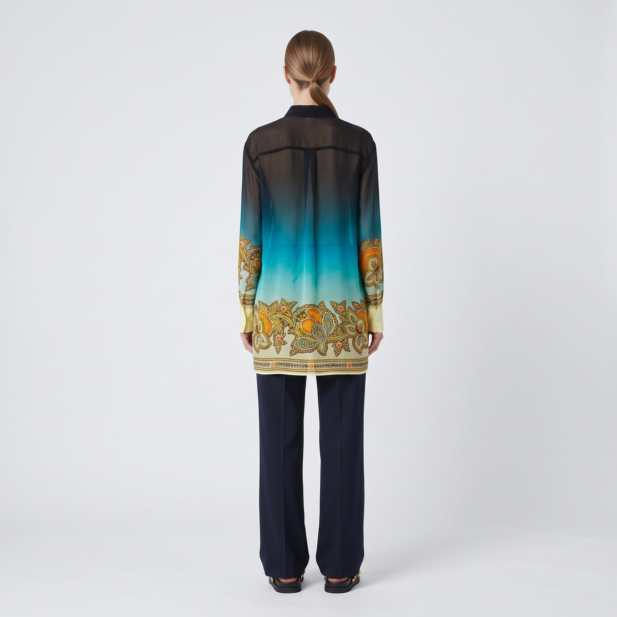 ETRO Sheer Ombre Paisley Silk Shirt - view 5