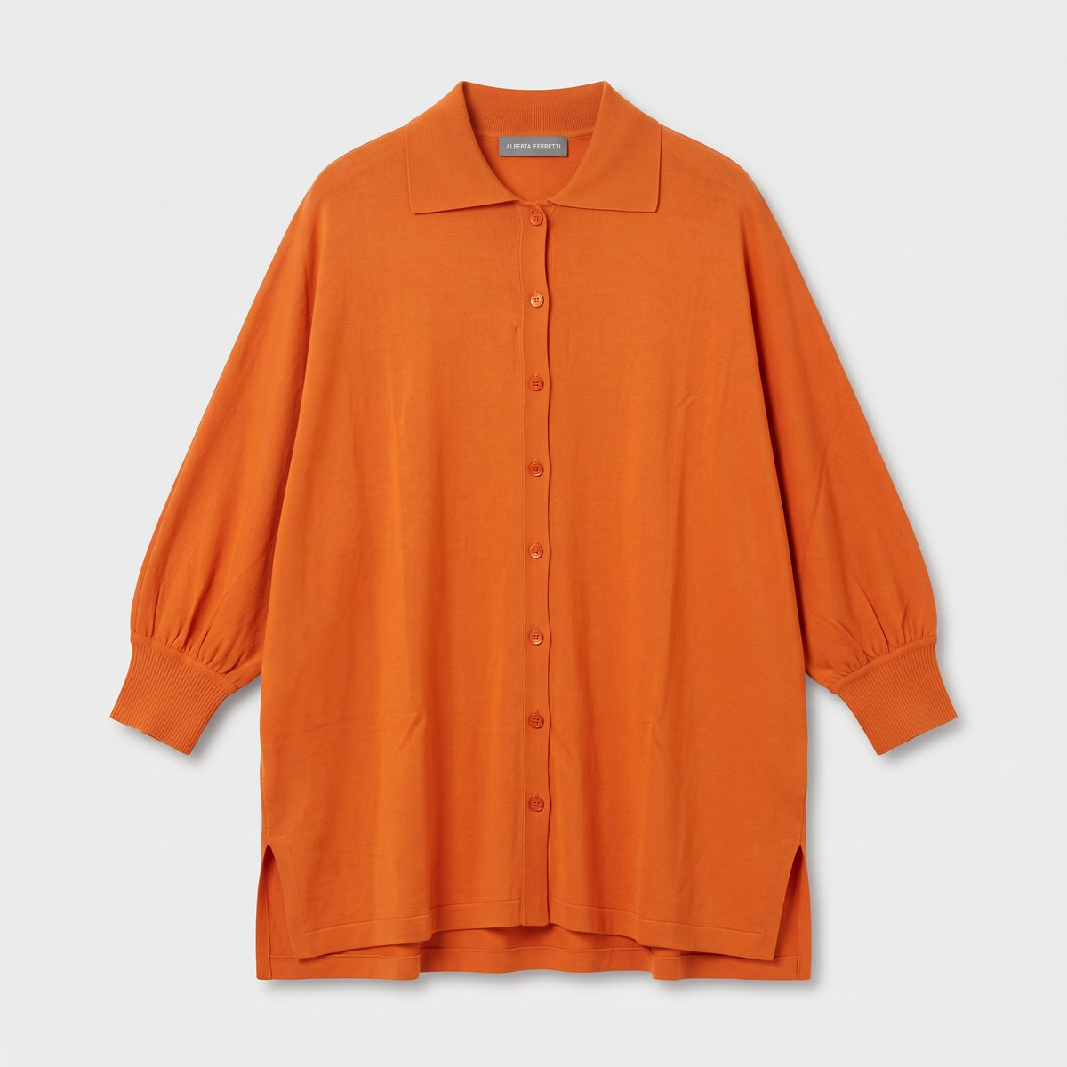 ALBERTA FERRETTI Orange Oversized Knit Polo Top