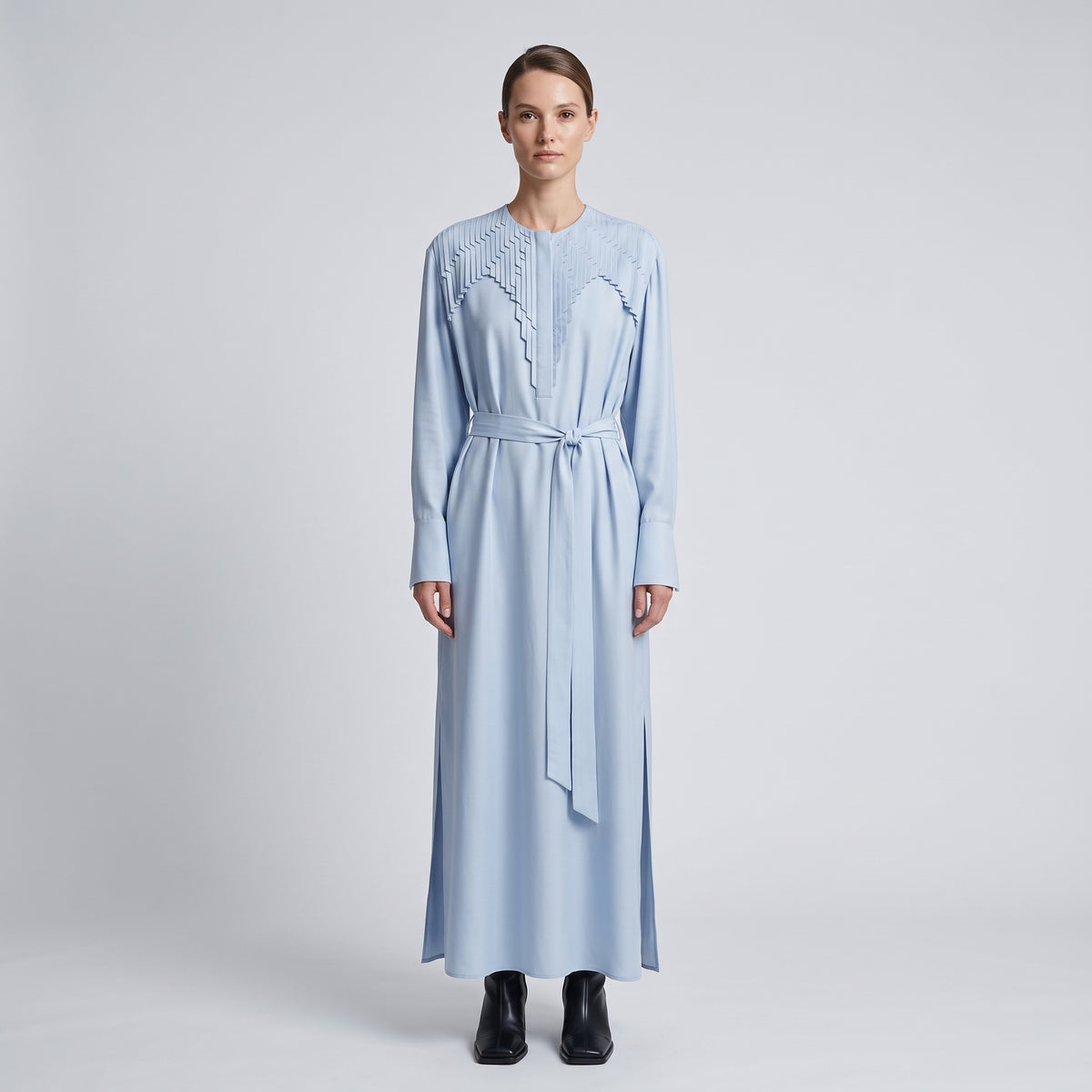 BY FANG Pleated Belted Midi Dress - view 3
