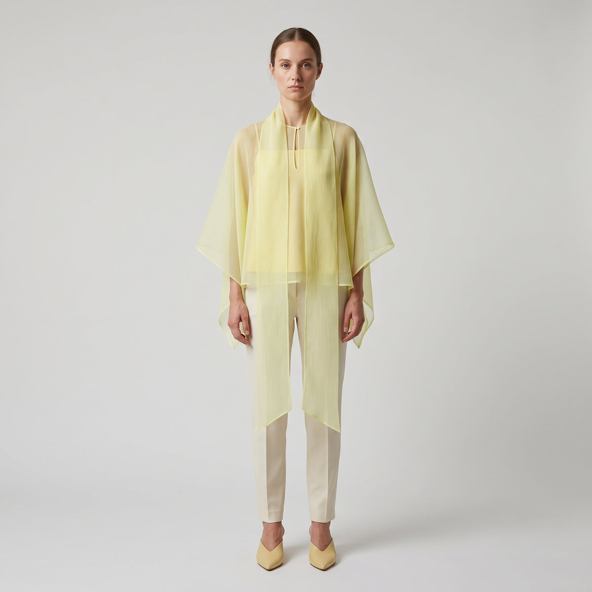 Sheer Lemon Layered Overlay Top
