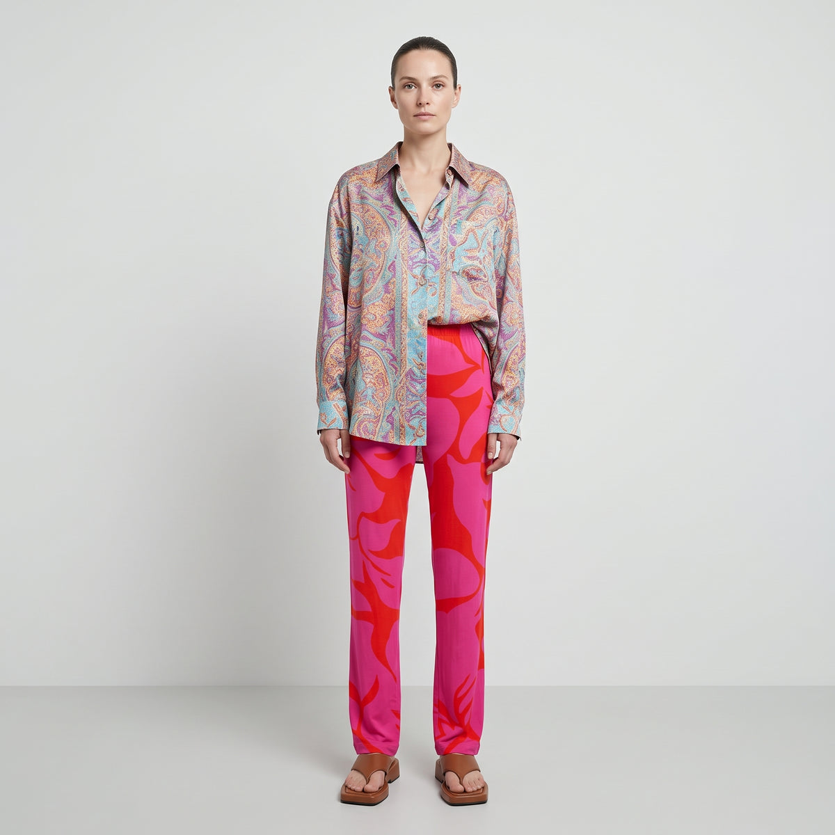 Vibrant Floral Stretch Trousers