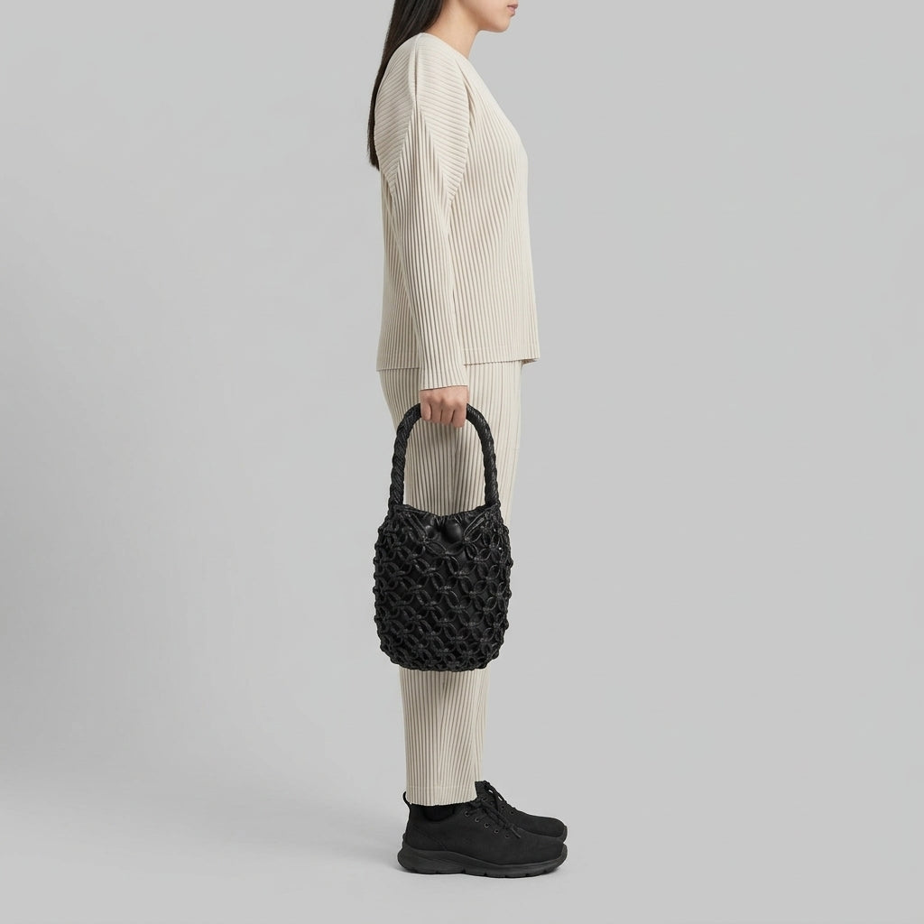 Woven Knot Cage Handbag