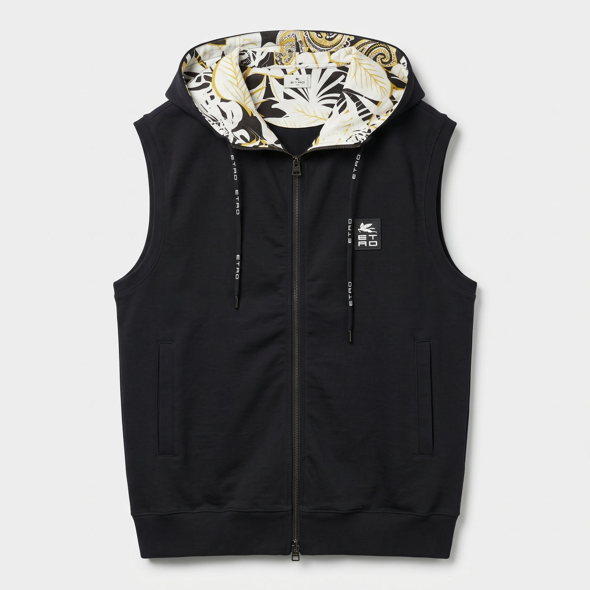 ETRO Hooded Zip Up Cotton Vest