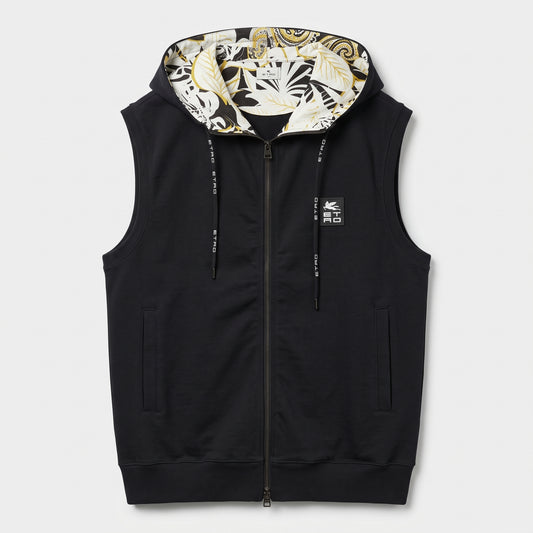ETRO Hooded Zip Up Cotton Vest