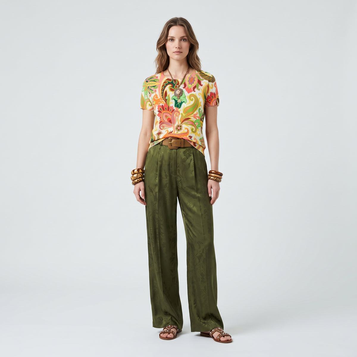 Vibrant Paisley Knit Top