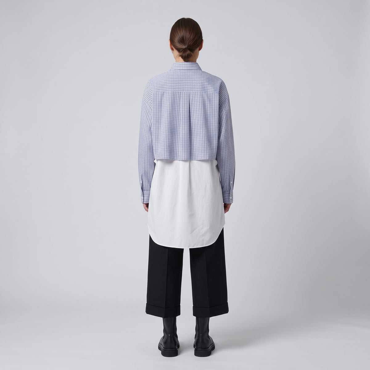 CDG SHIRT Paneled Micro-Check Cotton Shirt - view 5