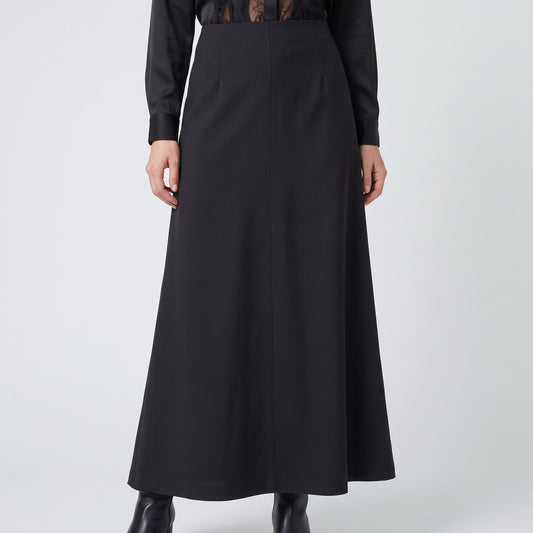 ALBERTA FERRETTI Classic Grey Midi A-Line Skirt - view 2