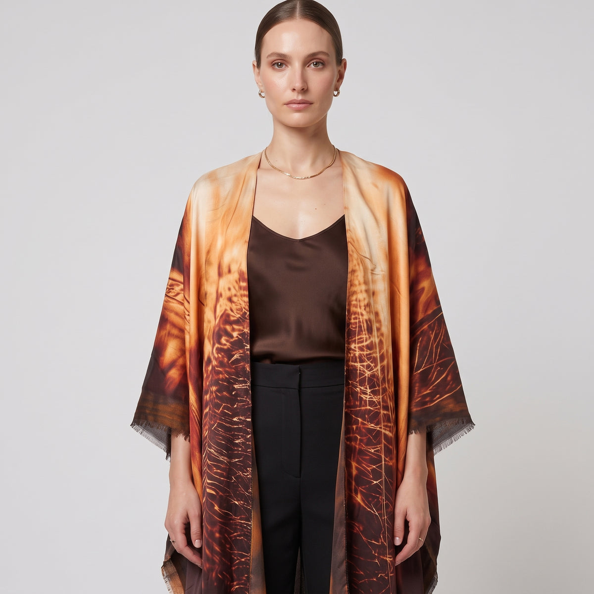 MAISON PASSAGE Dandelion Print Long Kimono - view 2