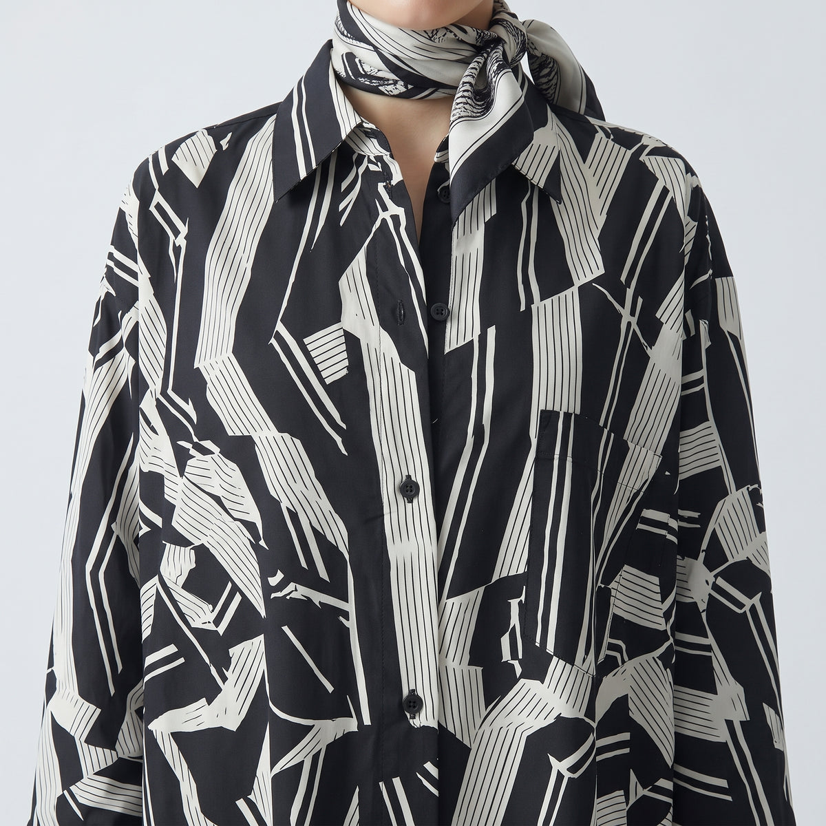 Abstract Graphic Shirt Dress
