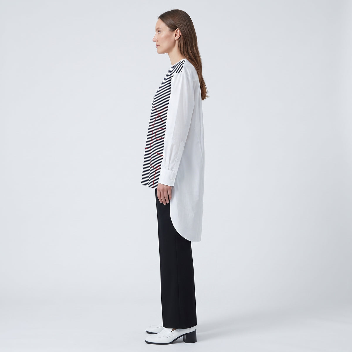 PLAN C Striped Panel Graphic Top - view 4