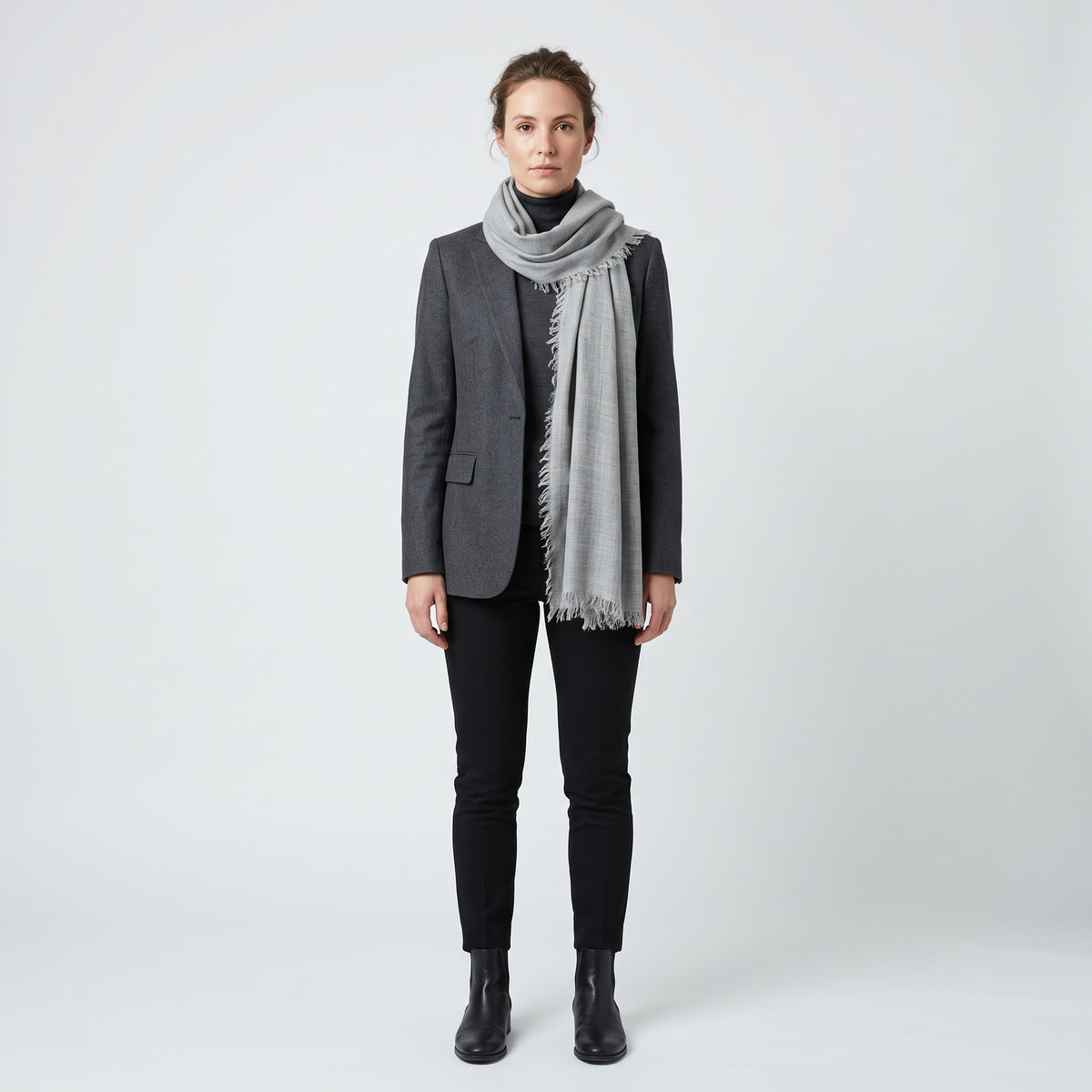 Fringed Linen Blend Scarf