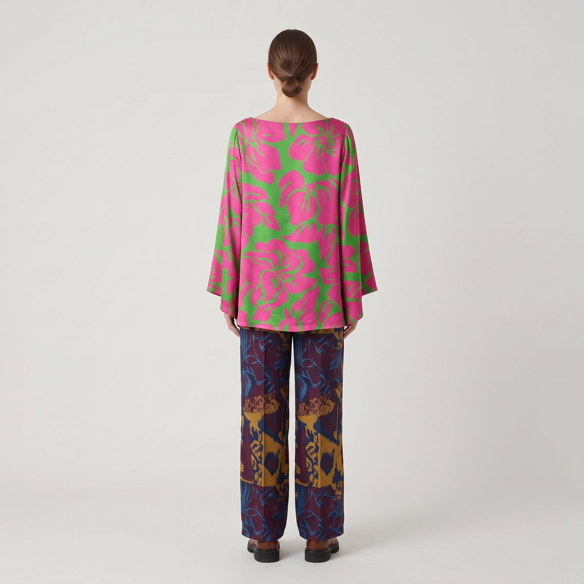 Vibrant Pink Floral Satin Top