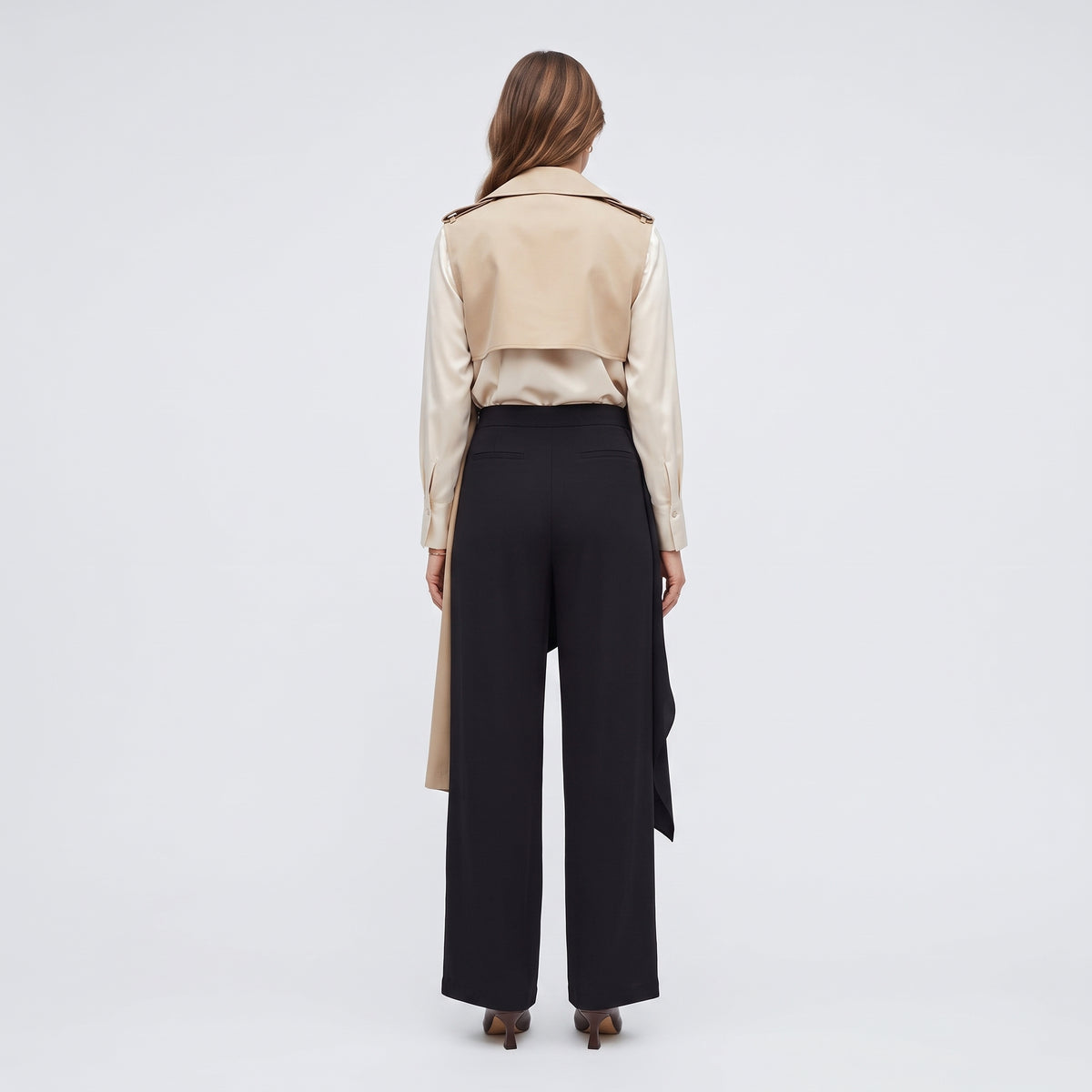 CHLOE Asymmetric Draped Wide-Leg Trousers - view 5